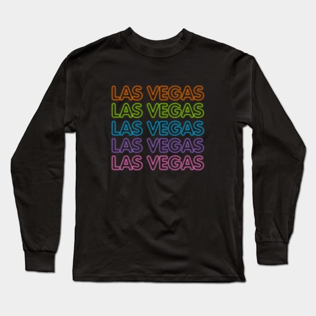 Las Vegas Neon Lights Long Sleeve T-Shirt by Dale Preston Design